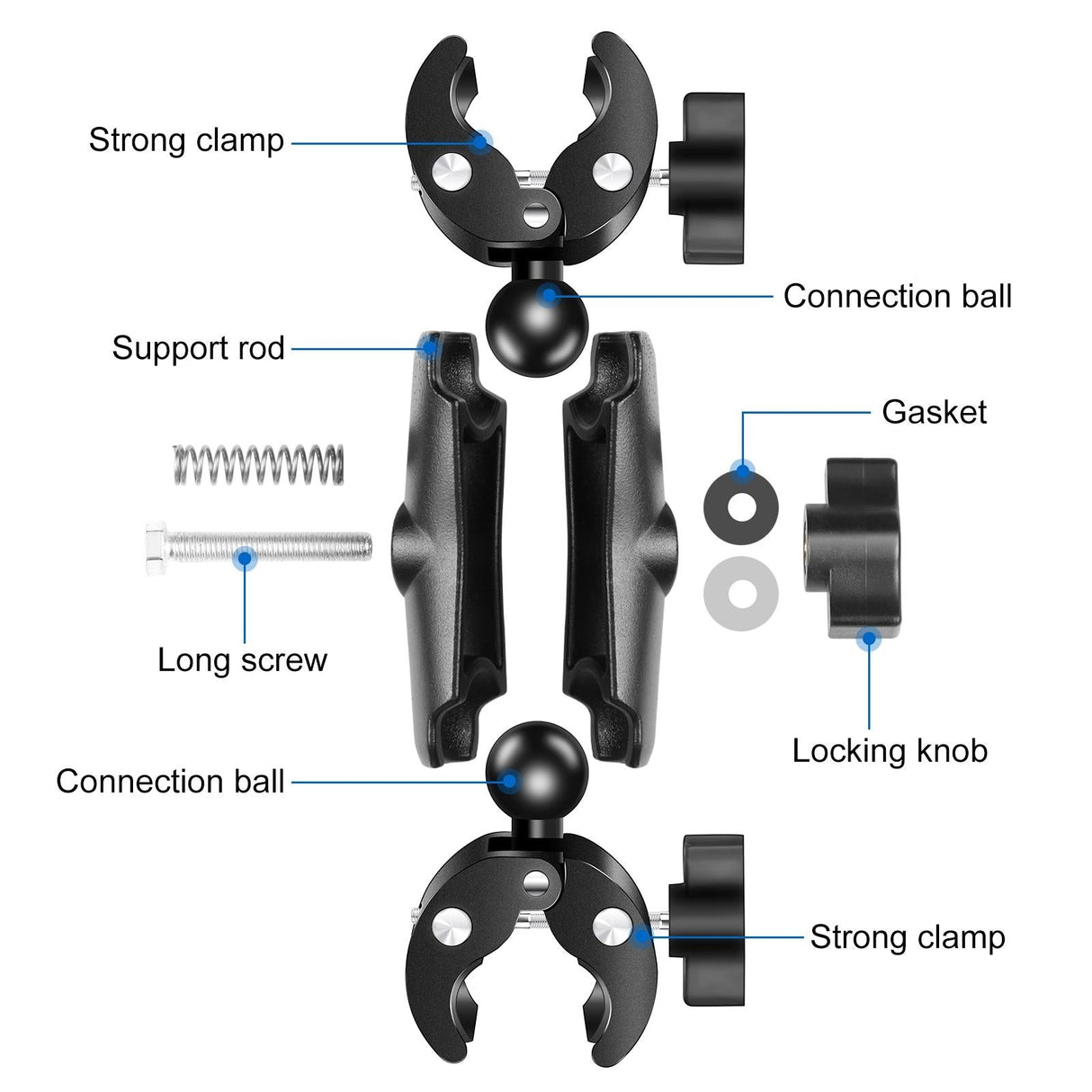 Dualheads Crab Clamp Handlebar Mount for Action Cameras