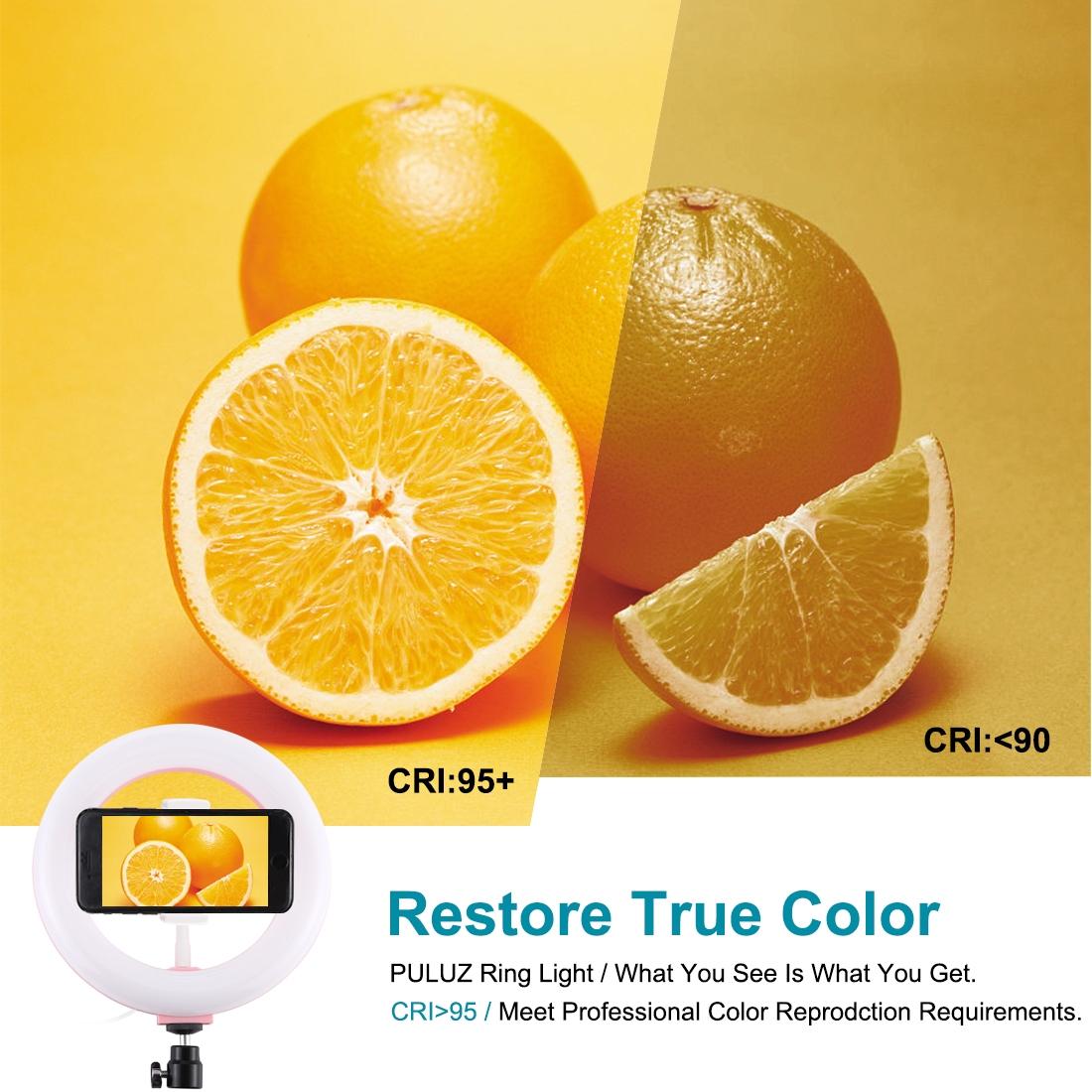 20cm Usb Dual Colour Led Ring Light with Phone Clamp - Black