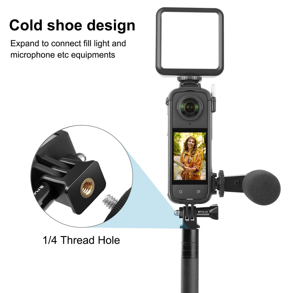Insta360 X4 Cold Shoe Frame with Adapter and Screw