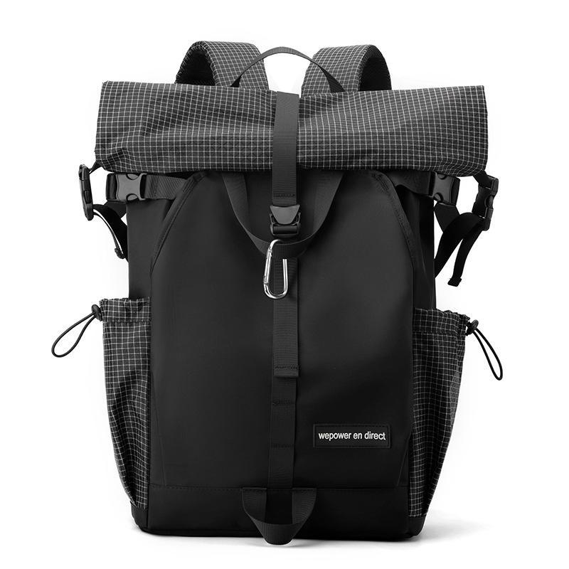 Large Capacity Contrast Backpack For Commuting - Deep Blue