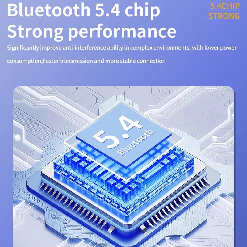 Wireless Earbuds with Digital Display and Stereo Sound - Orange