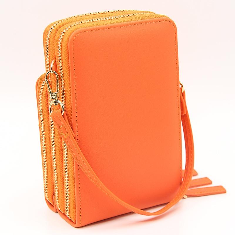 Women Pu Mobile Phone Shoulder Bag Large Capacity - Purple