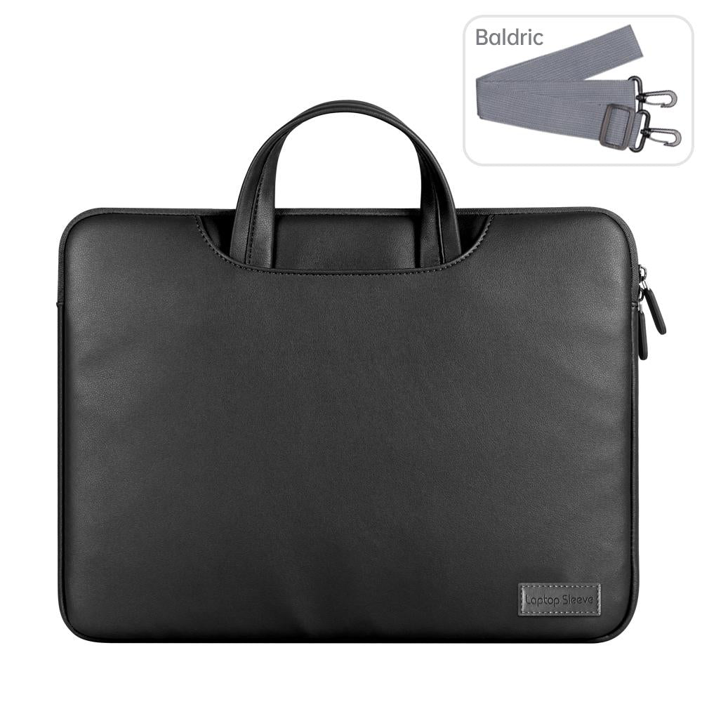 13 / 14 Inch Waterproof Pu Laptop Inner Bag - Black