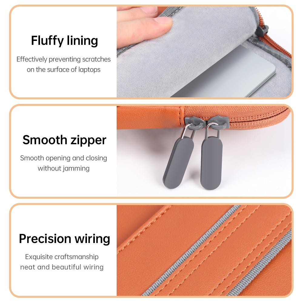13 / 14 Inch Waterproof Pu Laptop Inner Bag - Black