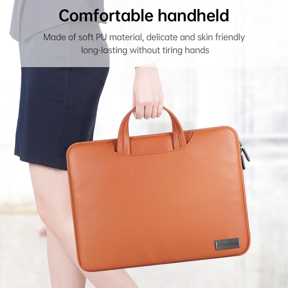 13 / 14 Inch Waterproof Pu Laptop Inner Bag - Black