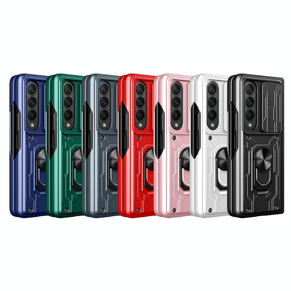 For Samsung Galaxy z Fold4 5G Protective Sliding Camshield Phone Case - Blue