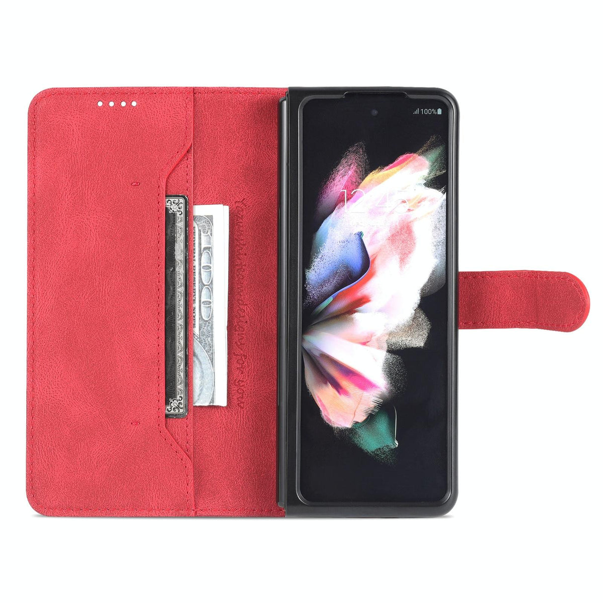 For Samsung Galaxy Z Fold4 5G Horizontal Flip Tpu Phone Case - Red