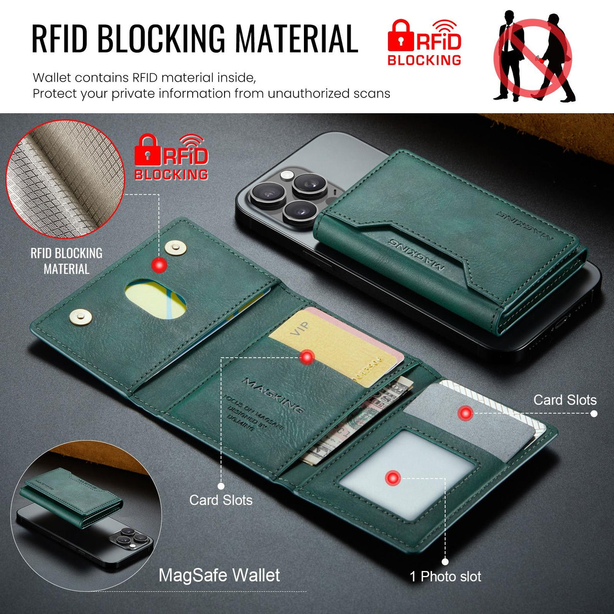 Rfid Card Bag Magsafe Compatible - Coffee