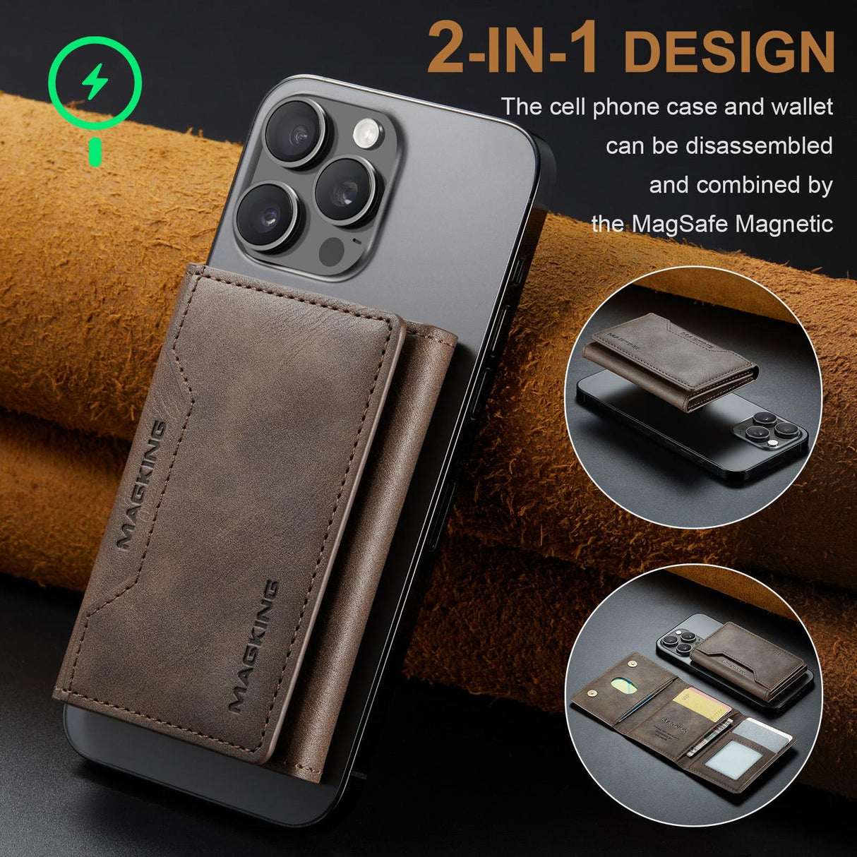 Rfid Card Bag Magsafe Compatible - Coffee