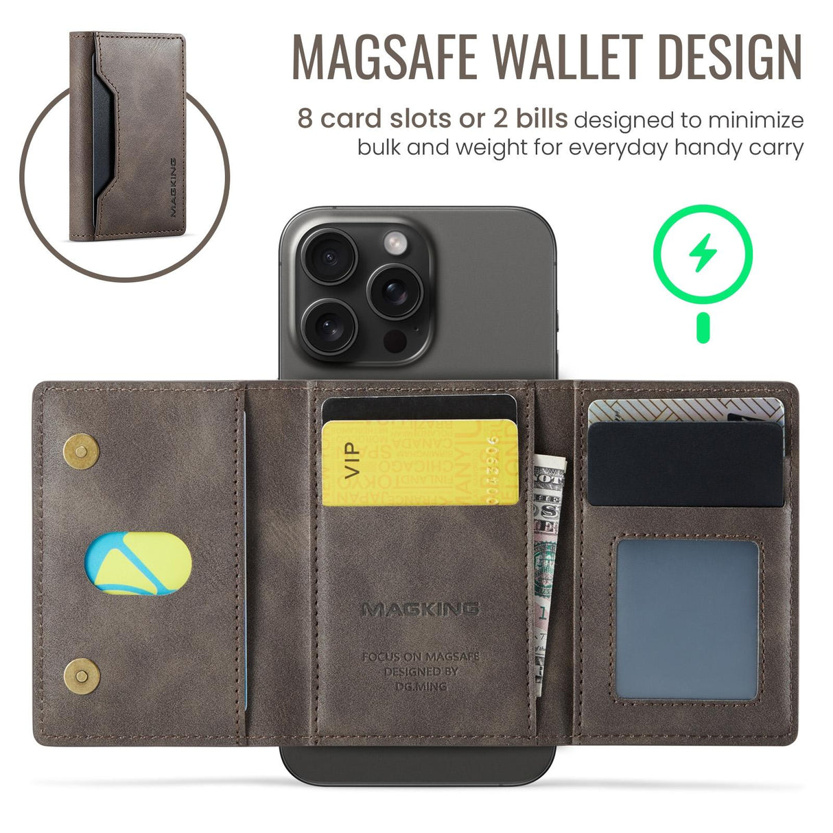 Rfid Card Bag Magsafe Compatible - Coffee