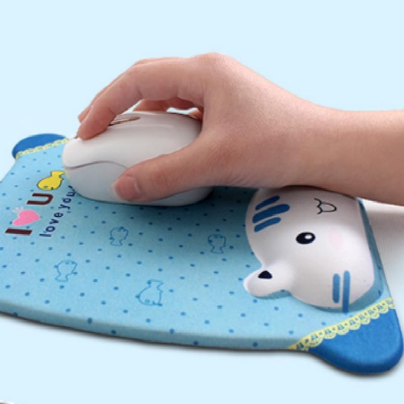 Cartoon Silicone Mouse Pad Wristband - Blue Cat