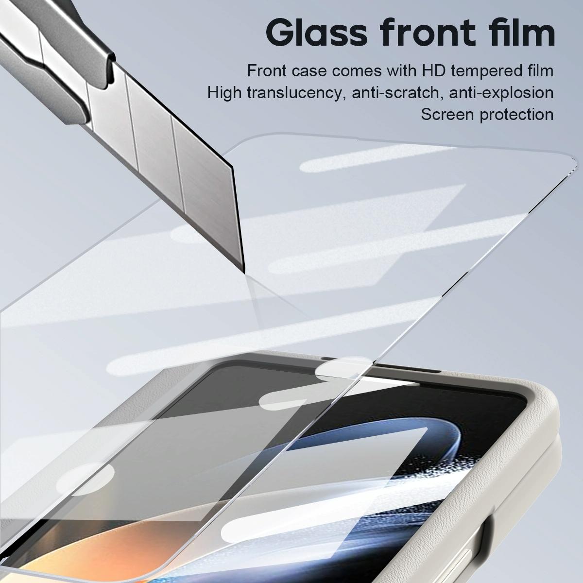 For Samsung Galaxy Z Fold4 5G Phone Case With Pen Slots - Full Coverage - White