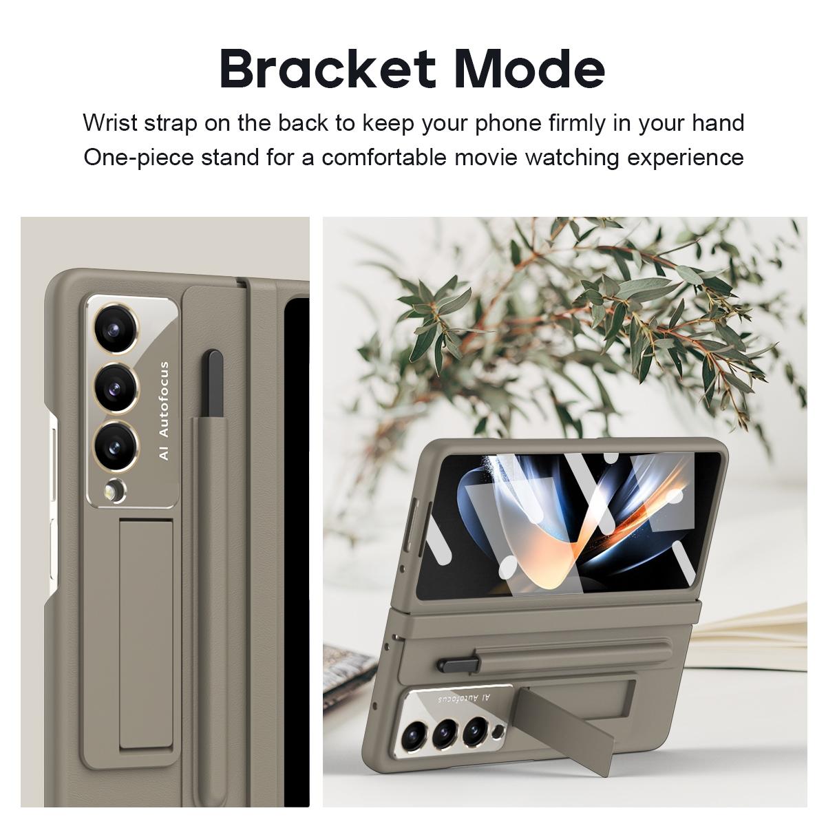 For Samsung Galaxy Z Fold4 5G Phone Case With Pen Slots - Full Coverage - White