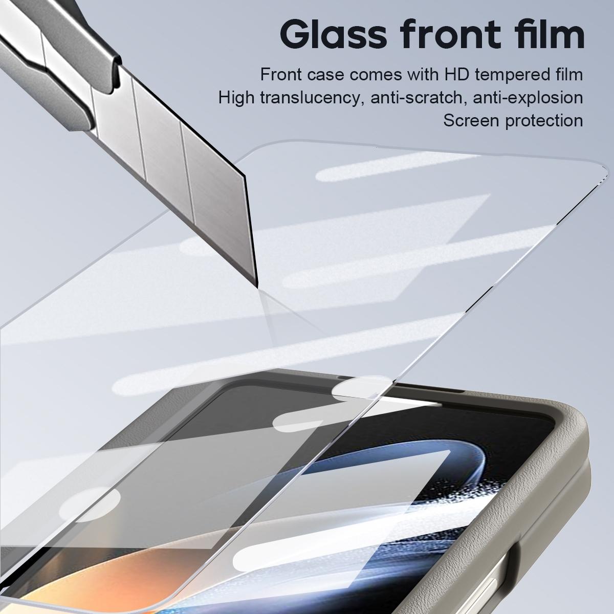 For Samsung Galaxy Z Fold4 5G Phone Case With Pen Slots - Full Coverage - White