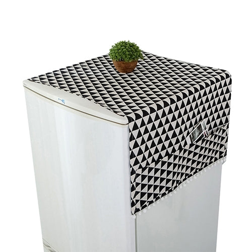 Kitchen Refrigerator and Washing Machine Dustproof Cover - 55x130cm - Black Triangle