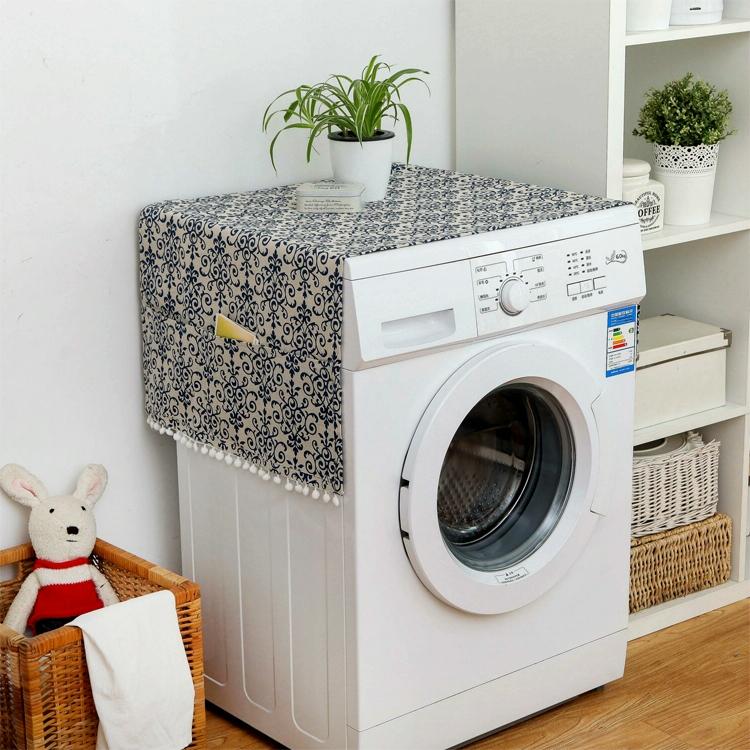 Kitchen Refrigerator and Washing Machine Dustproof Cover - 55x130cm - Black Triangle