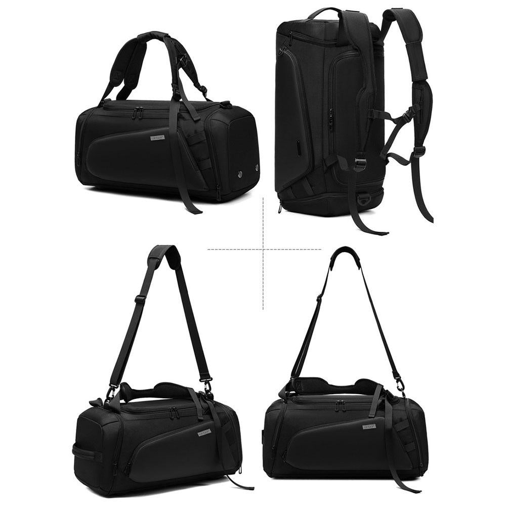 Separate Wet / Dry Large Gym Bag - Grey