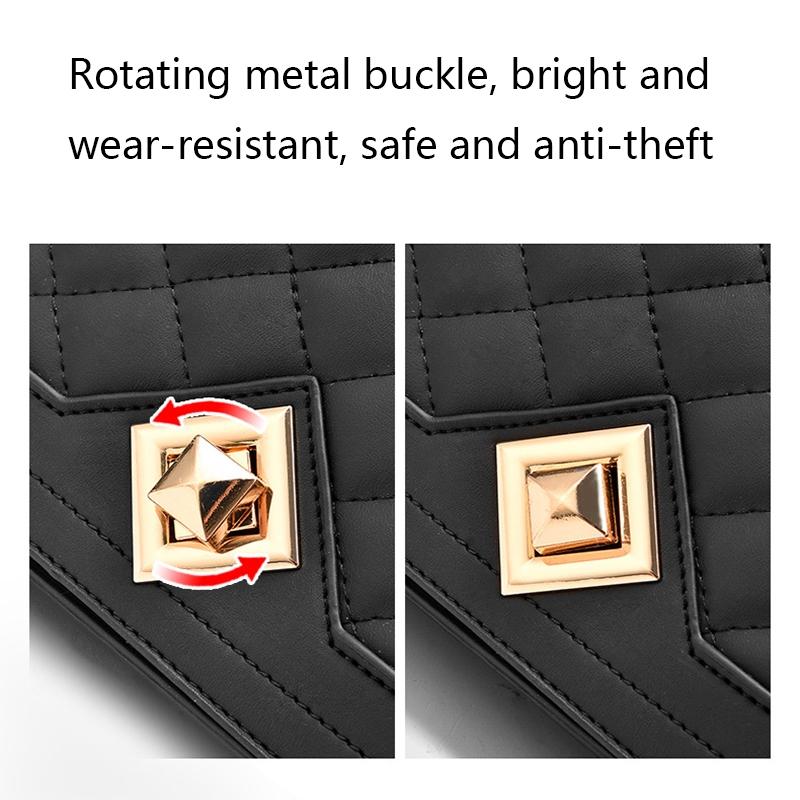 Chic One Shoulder Chain Bag With Diagonal Rhombus Design - Light Grey