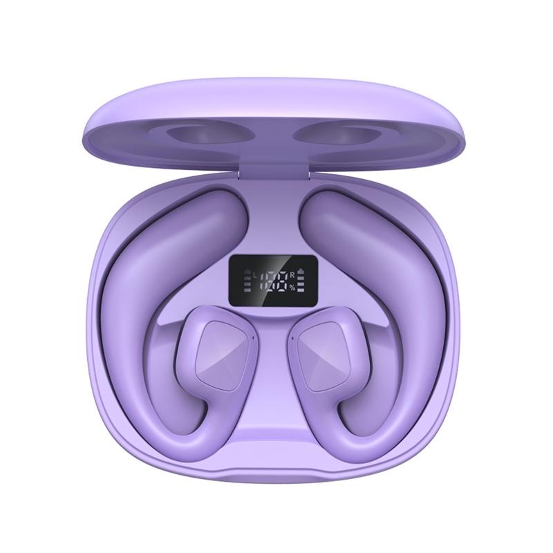 Wireless Tws Bluetooth Earbuds with Air Conduction Technology - Purple