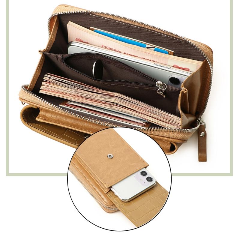 Versatile Women Crossbody Wallet For Phones - Apricot