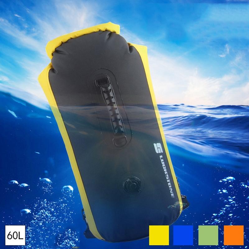 Waterproof Outdoor Rafting Backpack Inflatable Swimming Tote Bag For River Tracing And More - Bean Green