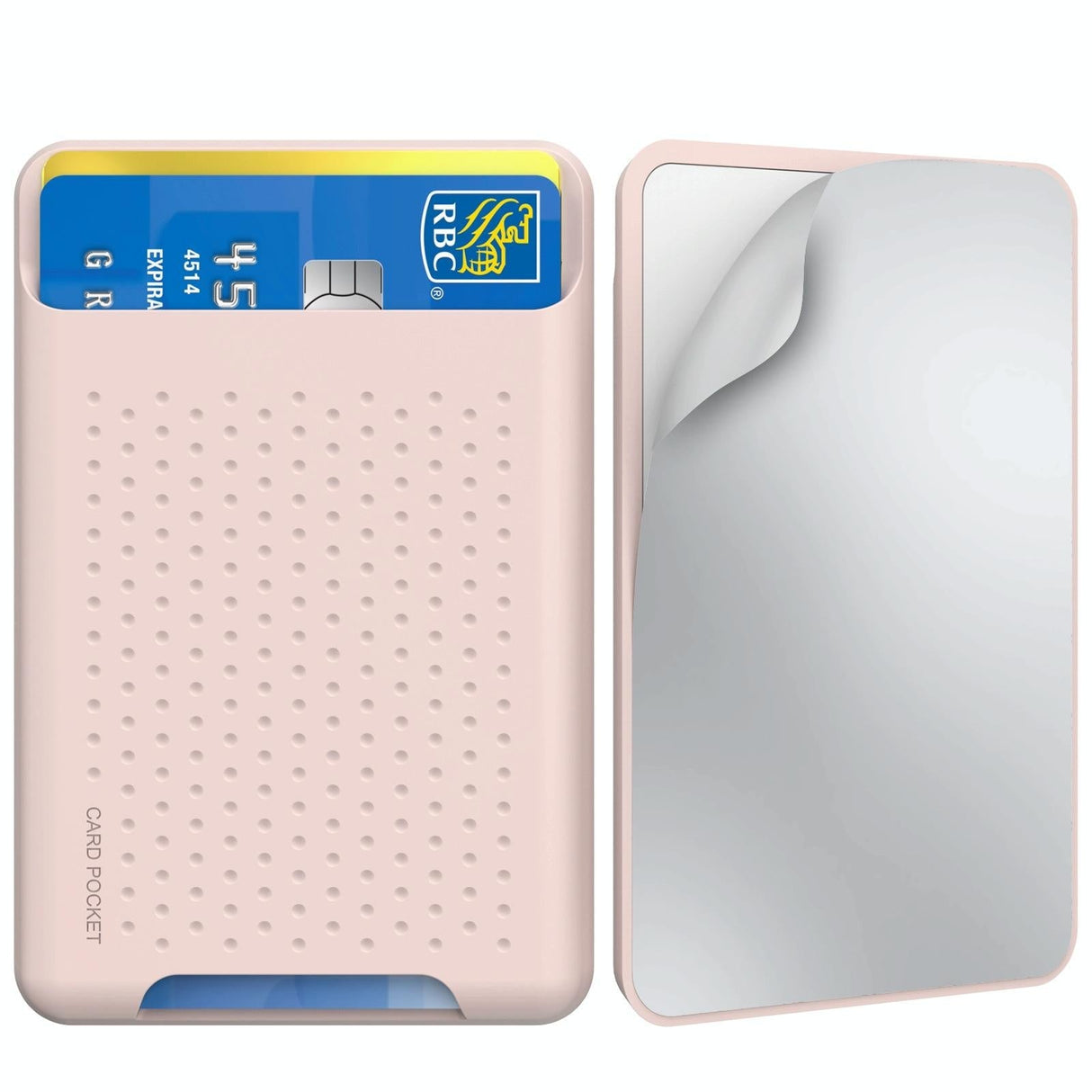 Universal Adhesive Silicone Card Case For Mobile Phones - Pink