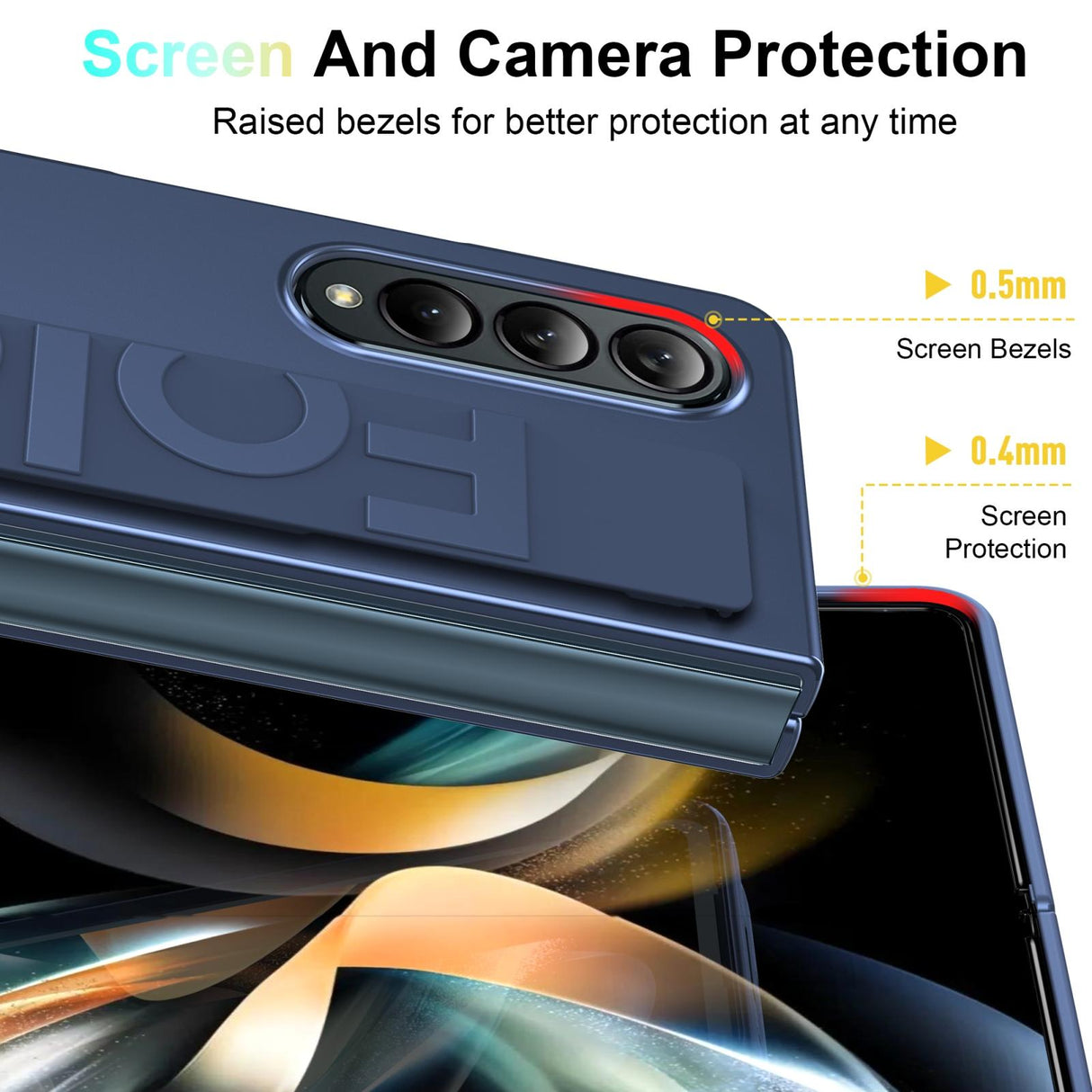 For Samsung Galaxy Z Fold4 5G Silicone Wristband Foldable Phone Case - Matte Clear