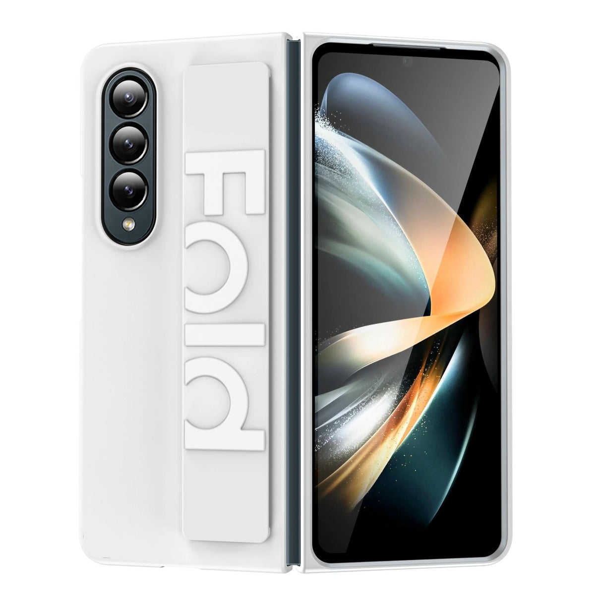 For Samsung Galaxy Z Fold4 5G Silicone Wristband Foldable Phone Case - Matte Clear