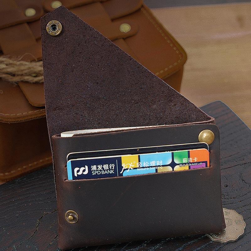 Leather Card Holder For Bank Cards Black - Coffee