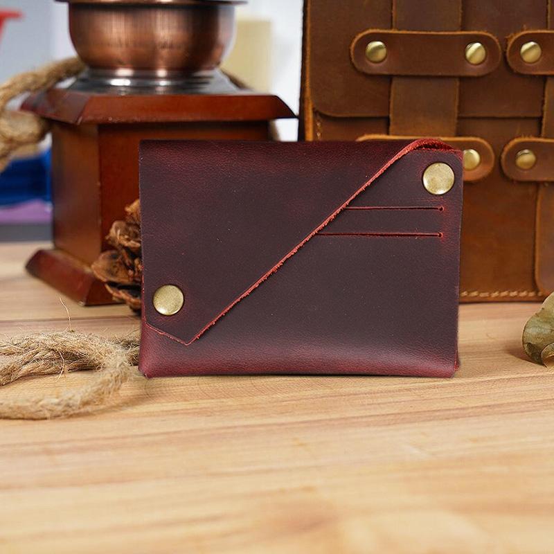 Leather Card Holder For Bank Cards Black - Coffee