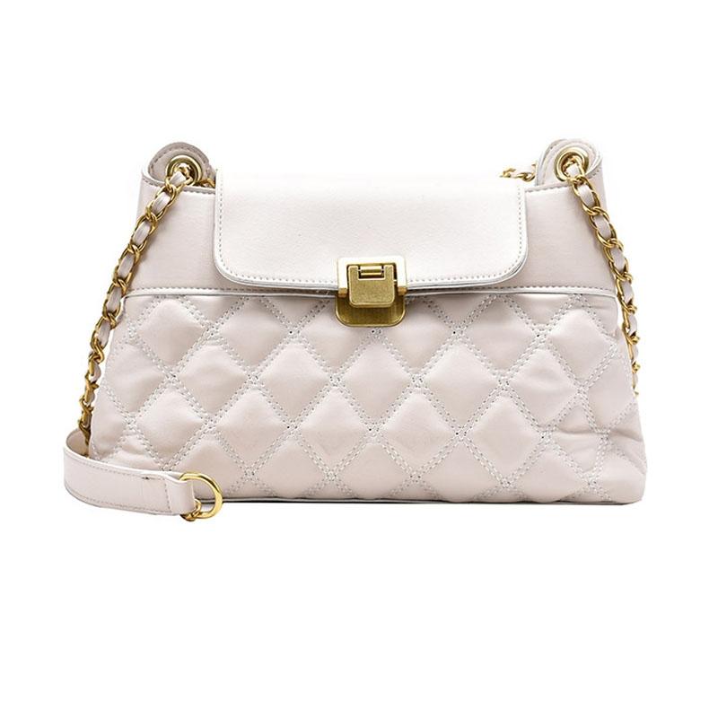 Versatile Rhombic Chain Crossbody Bag For Women - Coffee