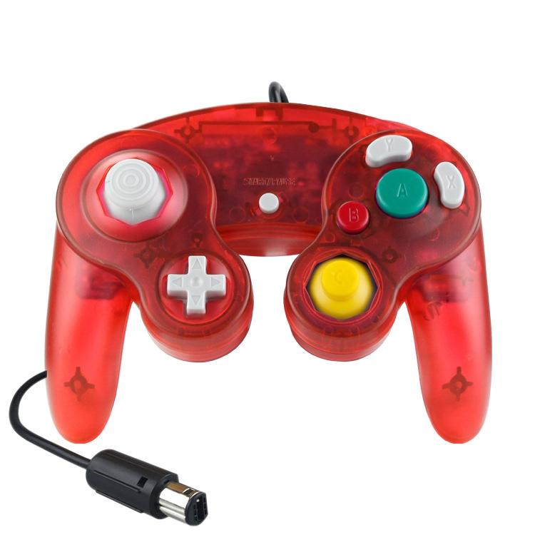 5 Piece Wired Game Controller for Nintendo Ngc - Transparent Red