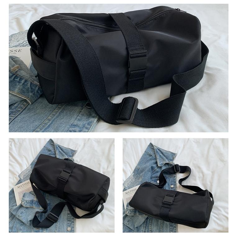 Travel & Fitness Crossbody Bag - Waterproof Nylon - Beige
