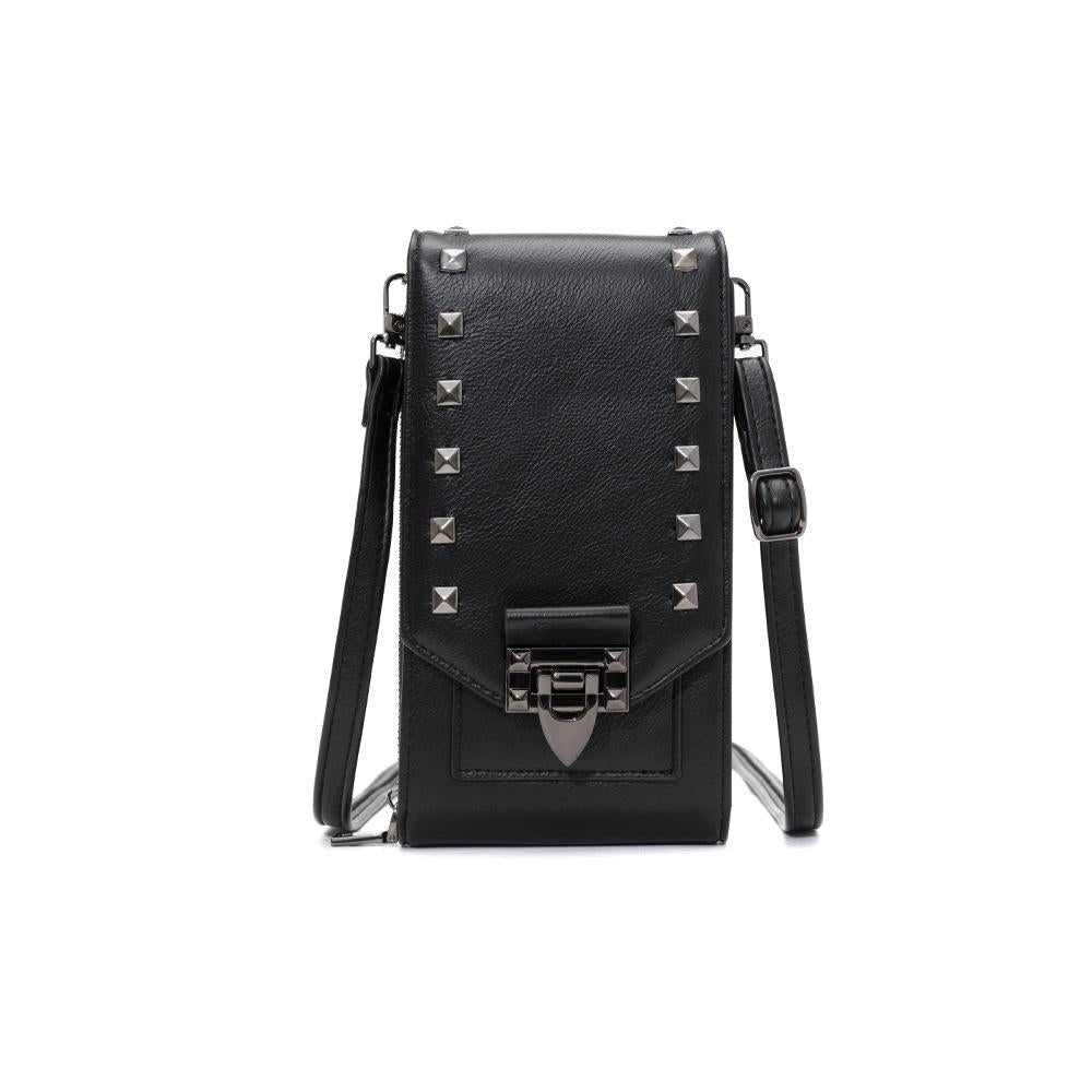 Diamond Rivet Shoulder Bag For Mobile Phones - Black