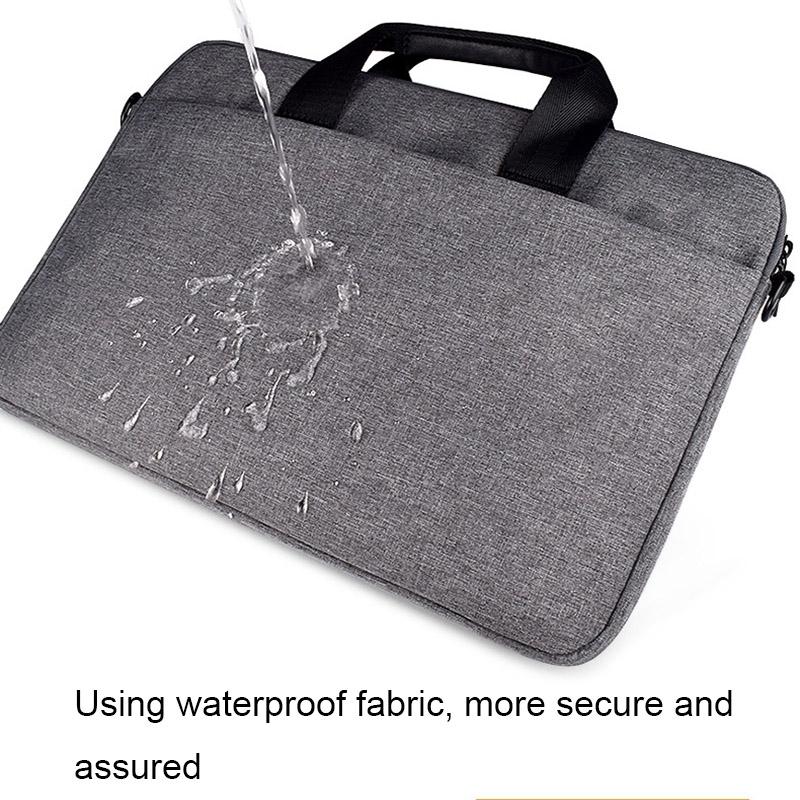 13.3 Inch Portable Laptop Bag with Single-shoulder Strap - Gray With Shoulder Strap