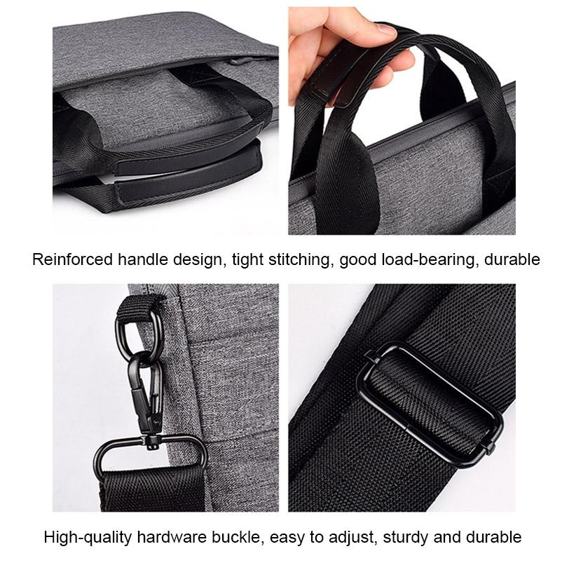 13.3 Inch Portable Laptop Bag with Single-shoulder Strap - Gray With Shoulder Strap