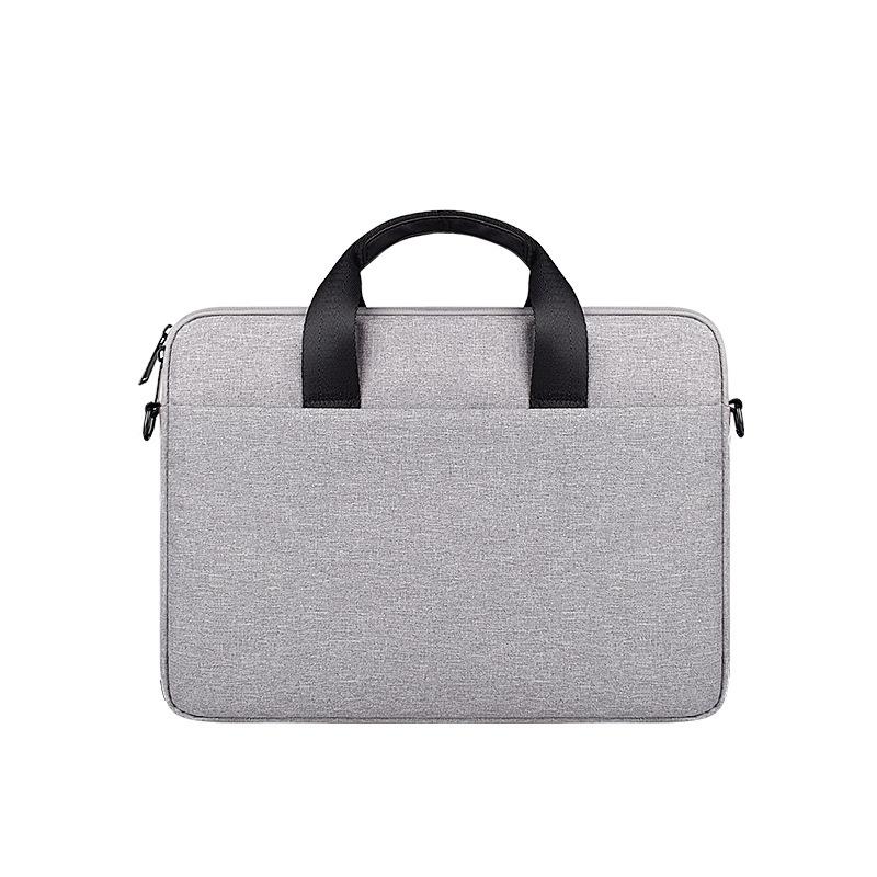13.3 Inch Portable Laptop Bag with Single-shoulder Strap - Gray With Shoulder Strap