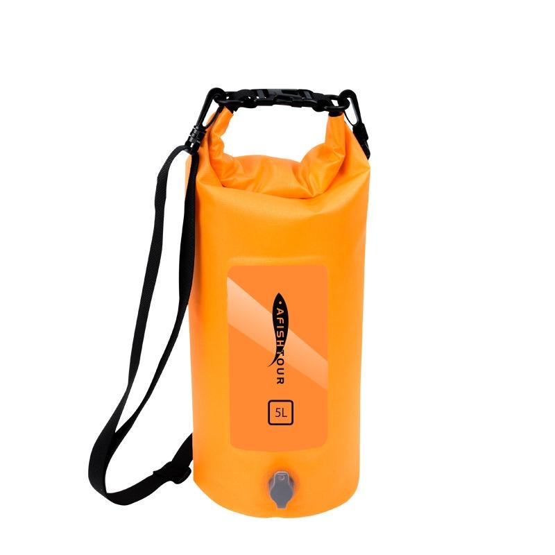 5L Waterproof Drifting Stream Bag Foldable Storage Bucket - Orange
