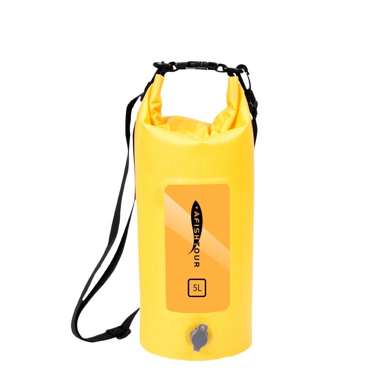 5L Waterproof Drifting Stream Bag Foldable Storage Bucket - Orange
