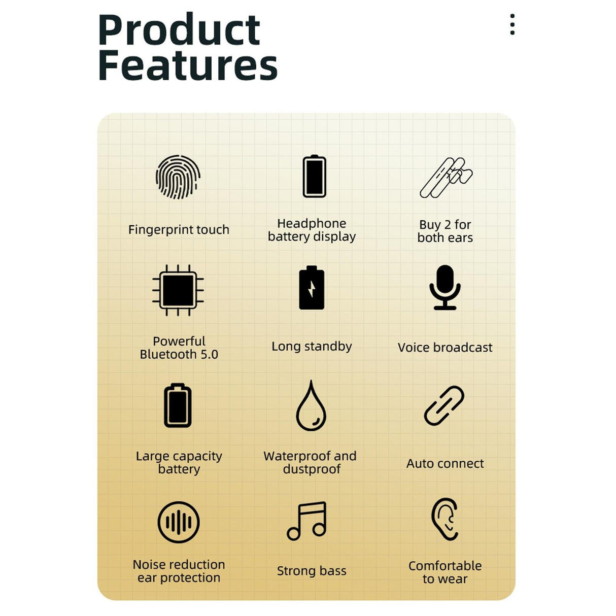 Business Style Bluetooth 5.0 Earphone with Fingerprint Touch - Blue