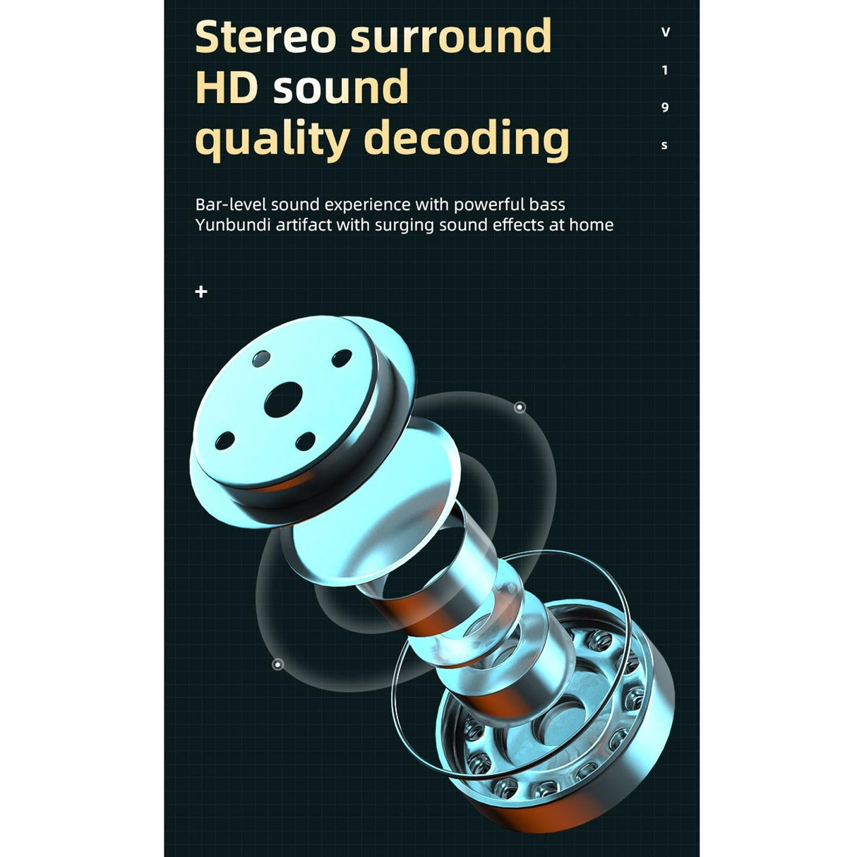 Business Style Bluetooth 5.0 Earphone with Fingerprint Touch - Blue