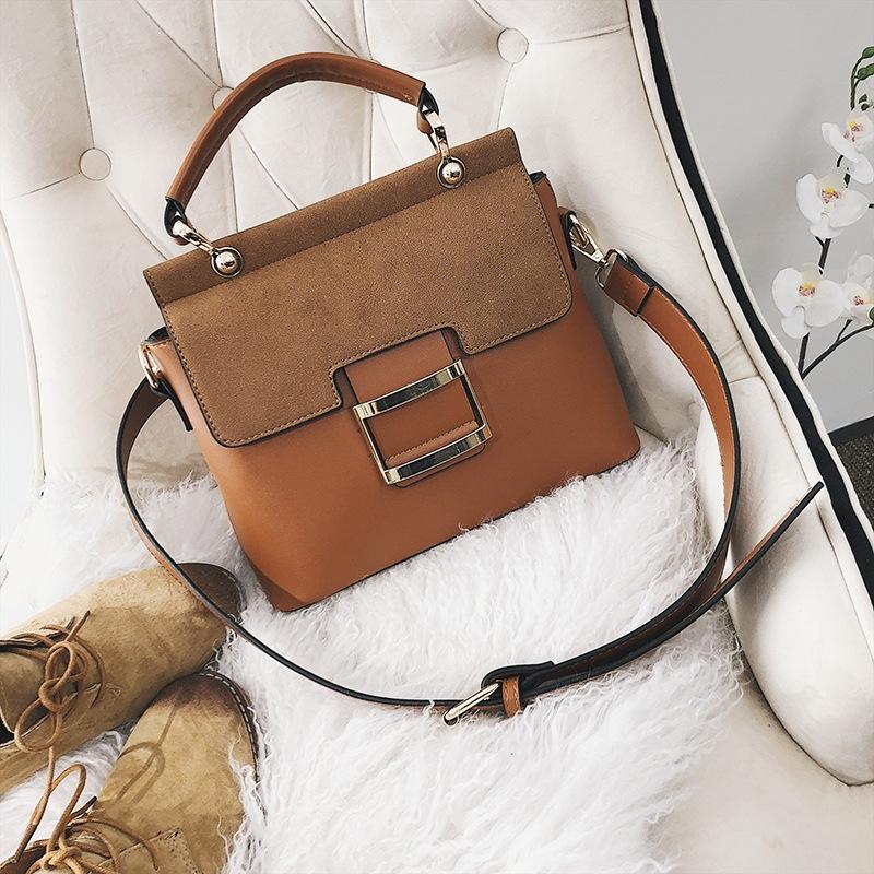 Stylish Women Crossbody Tote Bag - Brown