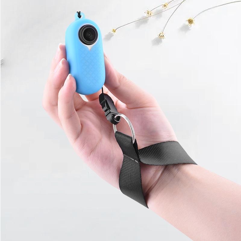 Silicone Camera Case Set with Lanyard for Insta360 Go2 - Blue