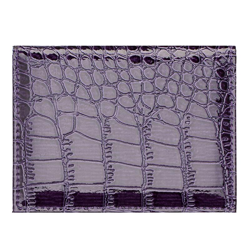Pu Crocodile Pattern Card Holder Fits Cdc Documents - Black