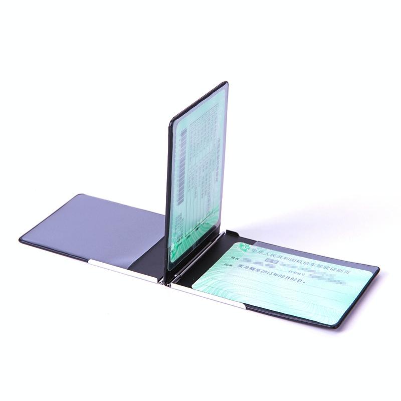 Metal Driver License Holder Fits Most Vehicles - Stripe Blue