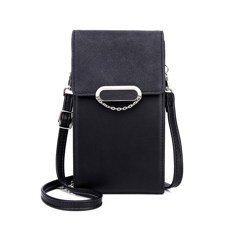 Large Capacity Pu Leather Shoulder Bag For Women - Black