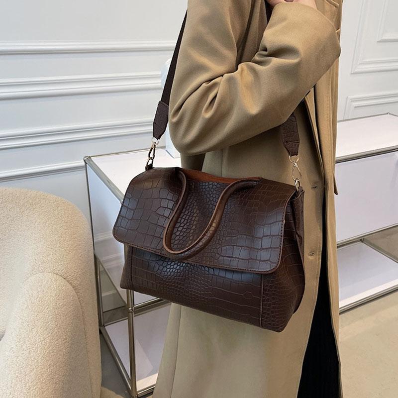 Stylish Winter Crossbody Tote For Women - Brown