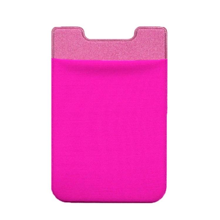 Lycra Phone Card Holder Stretch Back Sticker Wallet For Cards Bus Pass Bank Fits Most Phones - Pink