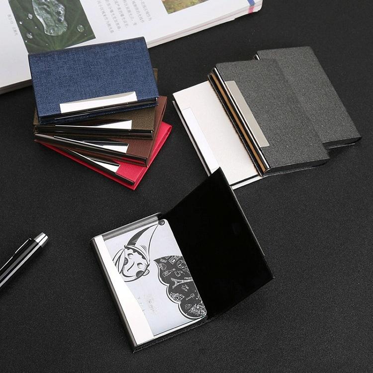 Stainless Steel Card Holder Sleek Business Accessory - Black