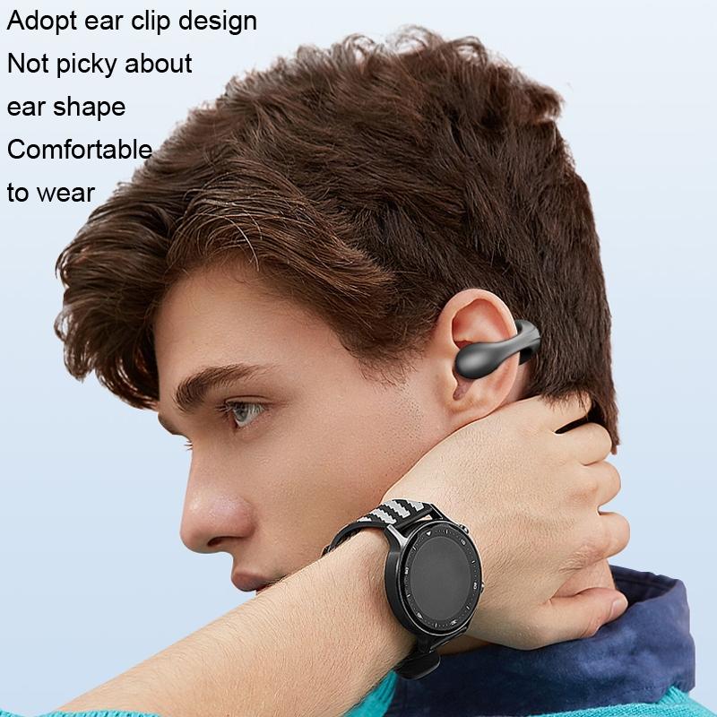 Wireless Dual Ear Bone Conduction Bluetooth Earphones - Mini Sport Clip - White